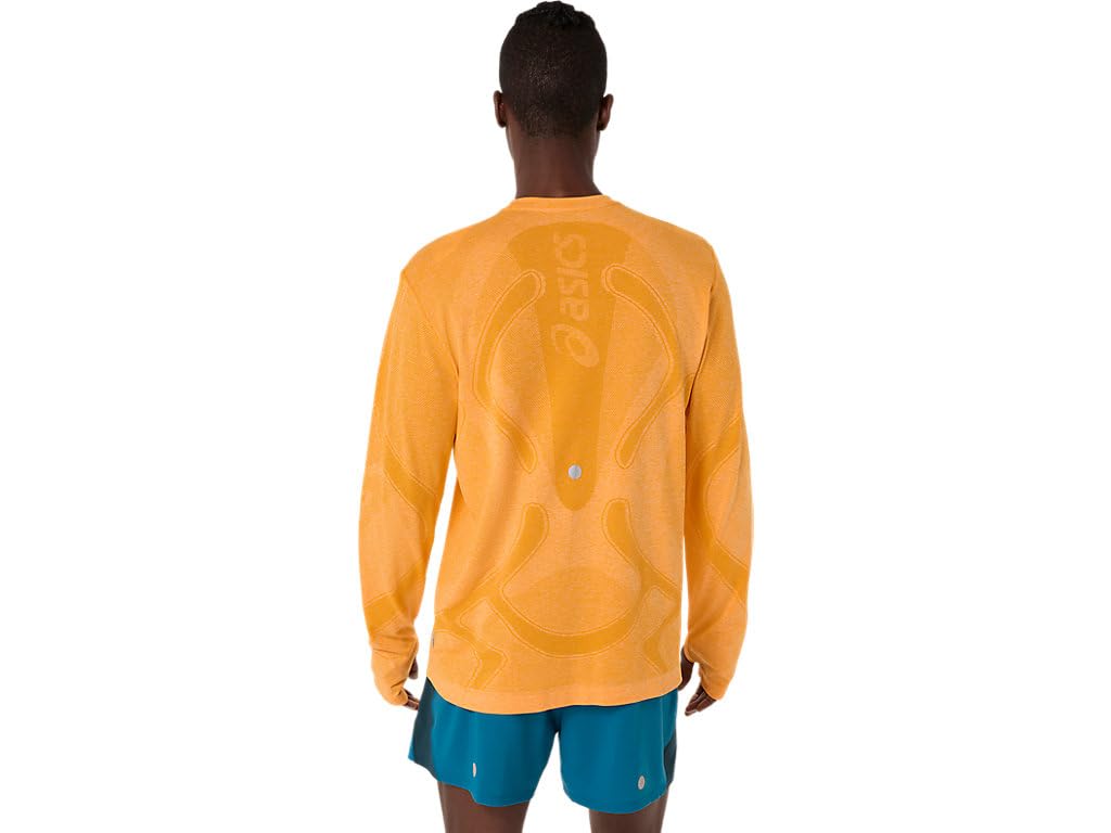 ASICS Men's Road Seamless Long Sleeve TOP Running Apparel, M, YAMABUKI