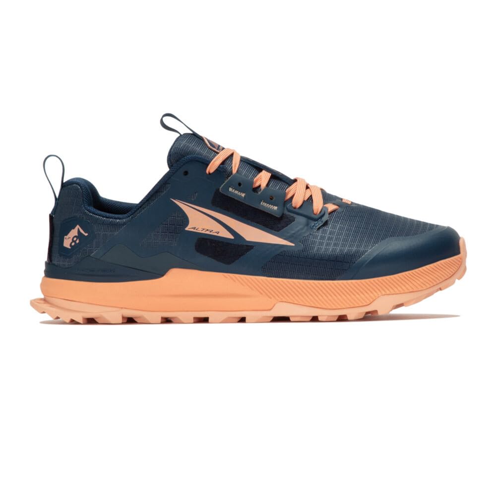 ALTRA Women's Lone Peak 8 Trail Running Shoe, Navy/Coral, 8.5