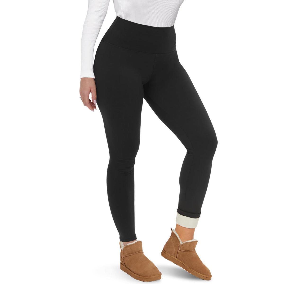 Fleece Lined Leggings Women - Thick Winter Thermal Warm Pants Medium