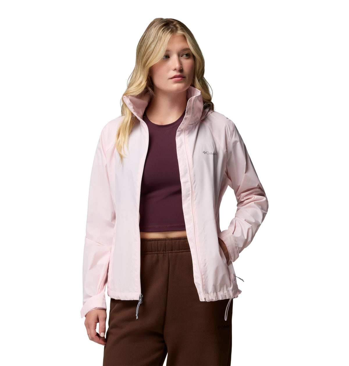 Columbia Women's Switchback IV Rain Jacket, Powder Pink, Medium