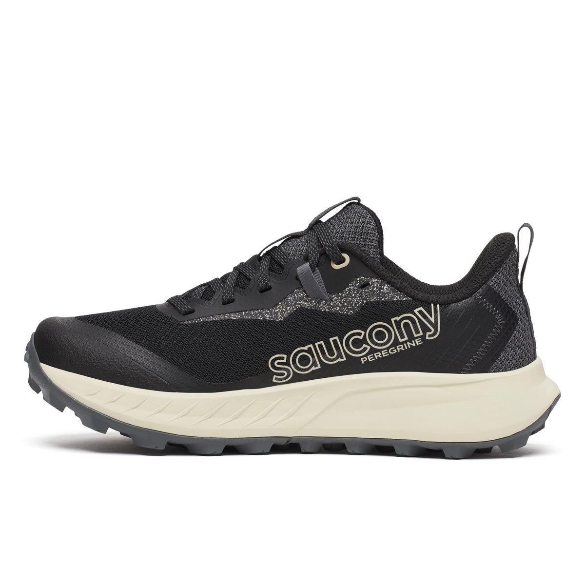 Saucony Women's Peregrine 15 Sneaker, Black/Pearl, 7.5