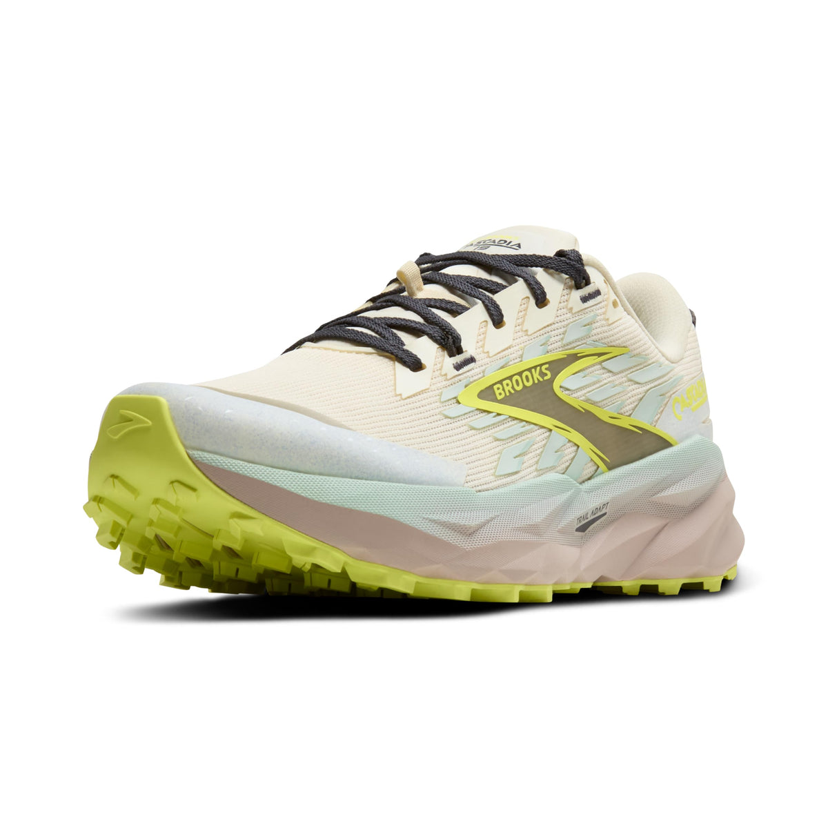 Brooks Women’s Cascadia 19 Mountain Trail Running Shoe - Coconut/Misty Blue/Ebony - 9.5 Medium
