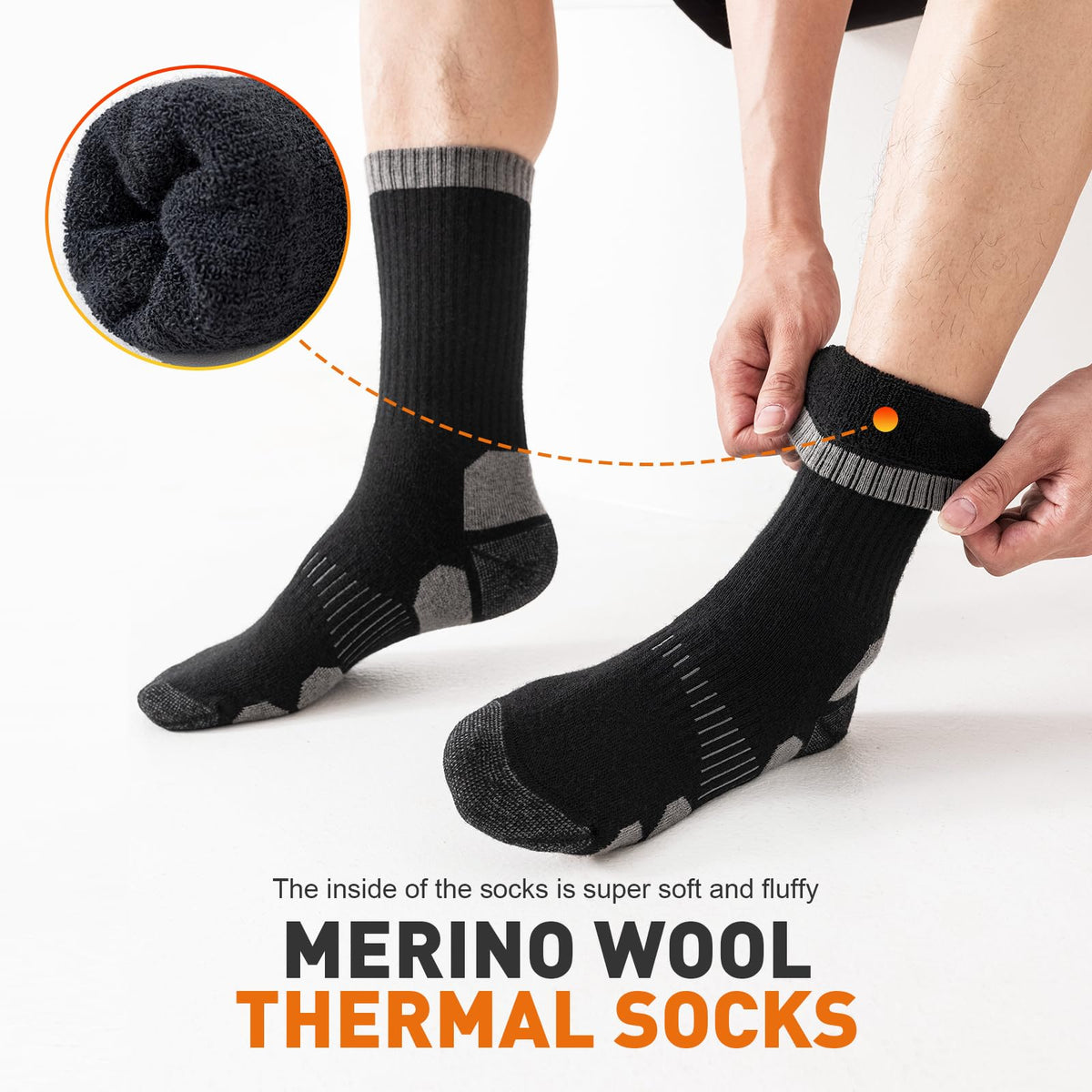 Niorasen Merino Wool Socks for Men & Women, Thermal Winter Crew Warm Socks