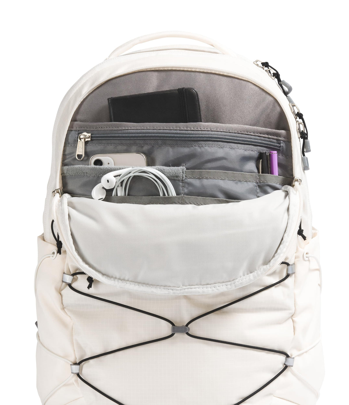 The North Face Women's Borealis Backpack, Gardenia Wht/Blk-NPF, OS