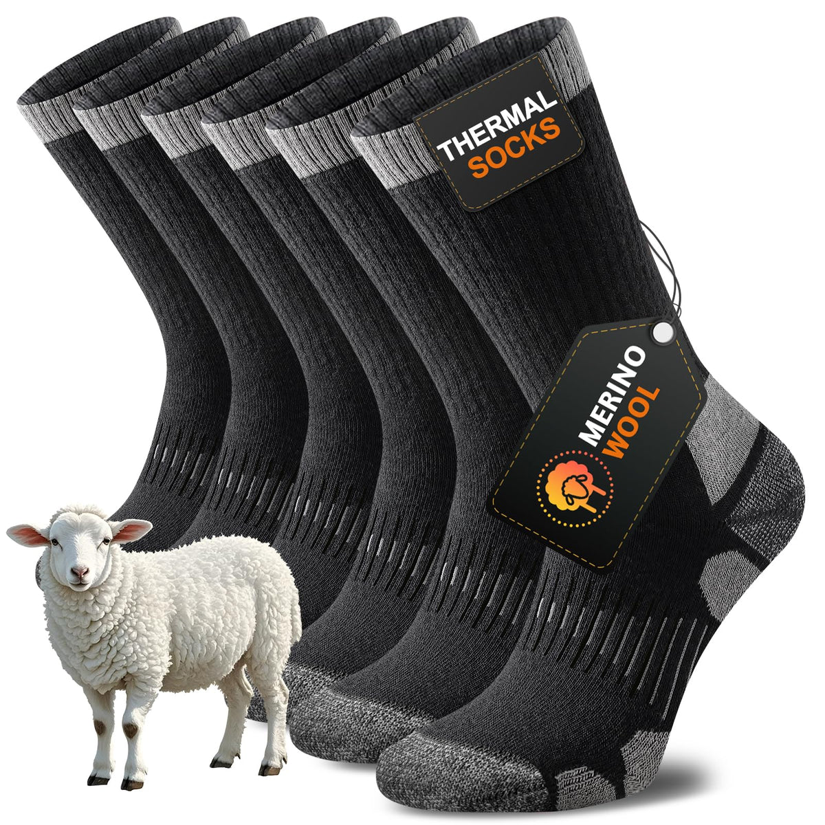 Niorasen Merino Wool Socks for Men & Women, Thermal Winter Crew Warm Socks