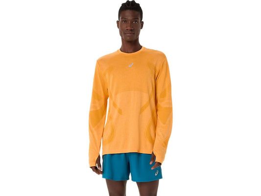 ASICS Men's Road Seamless Long Sleeve TOP Running Apparel, M, YAMABUKI