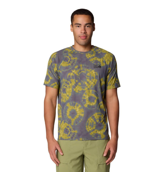 Mountain Hardwear Men's Crater Lake Short Sleeve, Adriatic Blue Spore Dye Print, Medium