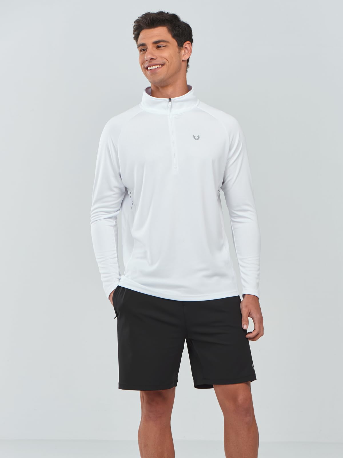 NORTHYARD Men's Quarter Zip Pullover Athletic Running Shirts Long Sleeve
