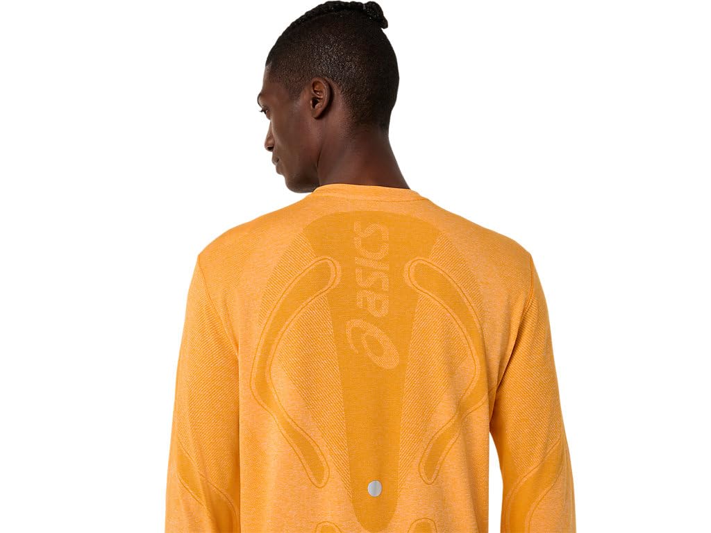 ASICS Men's Road Seamless Long Sleeve TOP Running Apparel, M, YAMABUKI