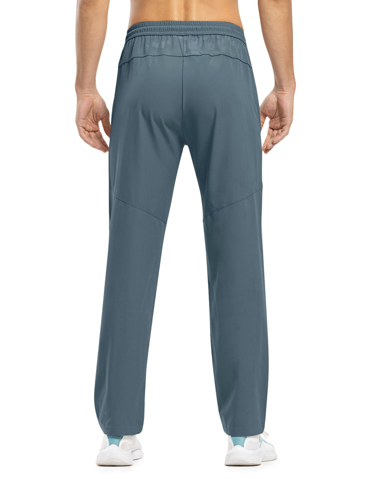 TBMPOY Men Hiking Pants Quick Dry Windbreaker Fishing Jogger Stone Blue L
