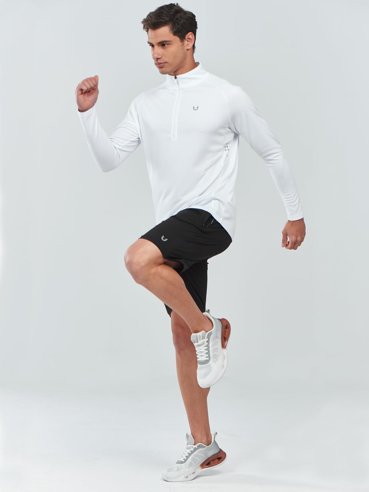 NORTHYARD Men's Quarter Zip Pullover Athletic Running Shirts Long Sleeve