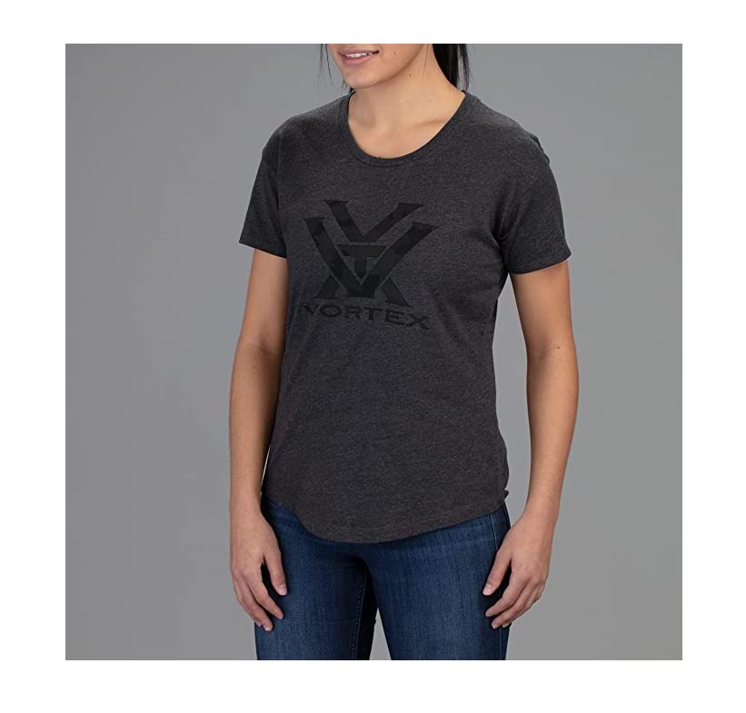 Vortex Women's Camo Logo Short Sleeve Shirts (Charcoal Heather, Small)