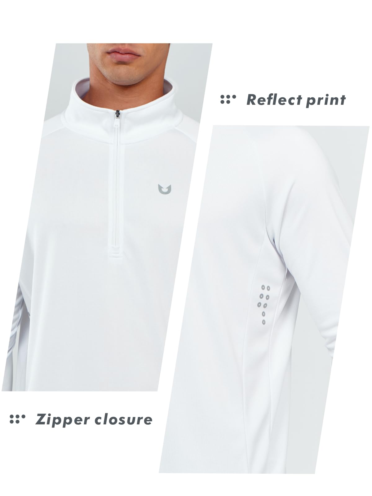 NORTHYARD Men's Quarter Zip Pullover Athletic Running Shirts Long Sleeve