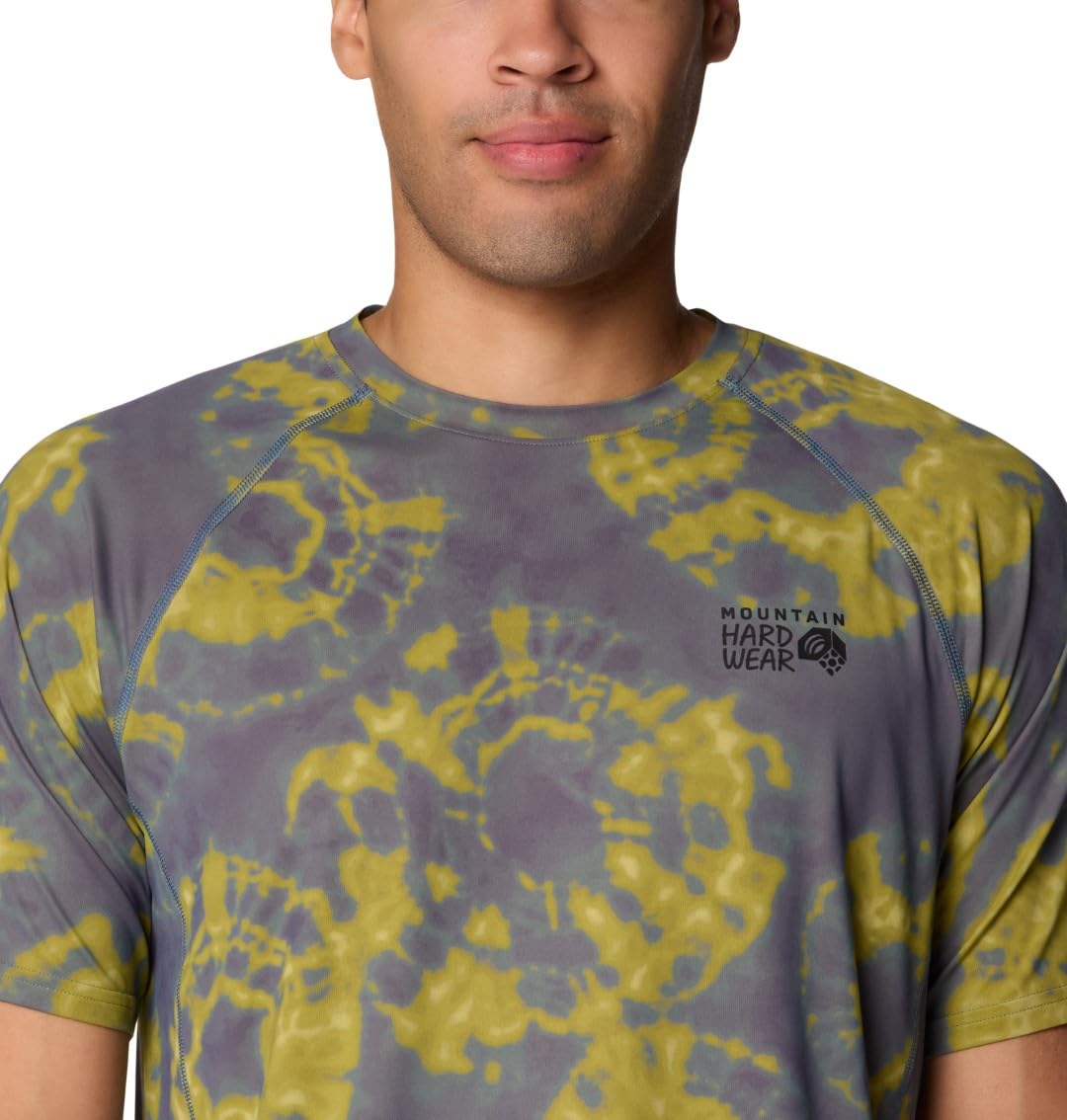 Mountain Hardwear Men's Crater Lake Short Sleeve, Adriatic Blue Spore Dye Print, Medium