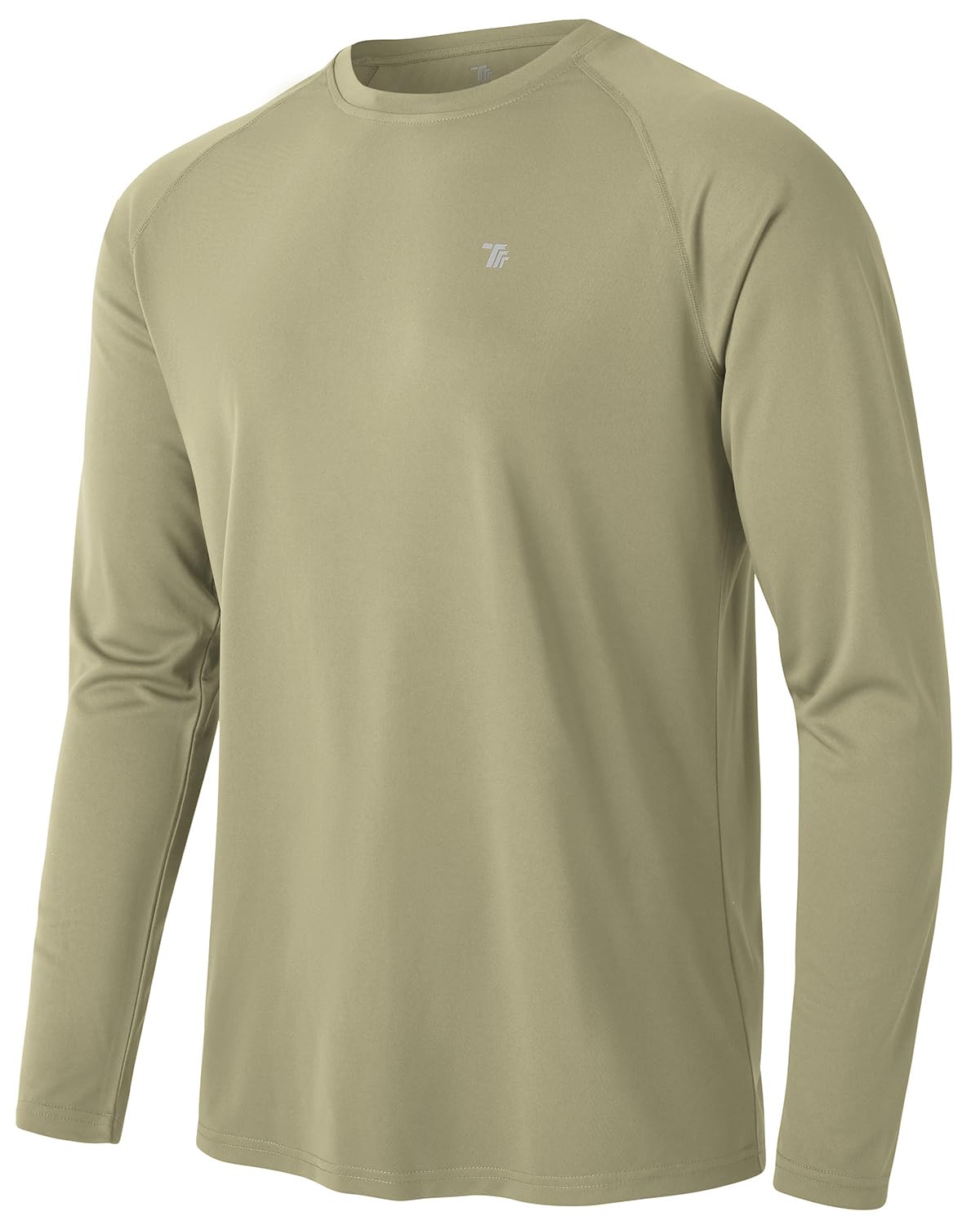 TBMPOY Mens Sun Protection Hiking Shirts Long Sleeve Water UPF 50+ SPF UV Shirts Lightweight Fishing Hiking Swimming Khaki L