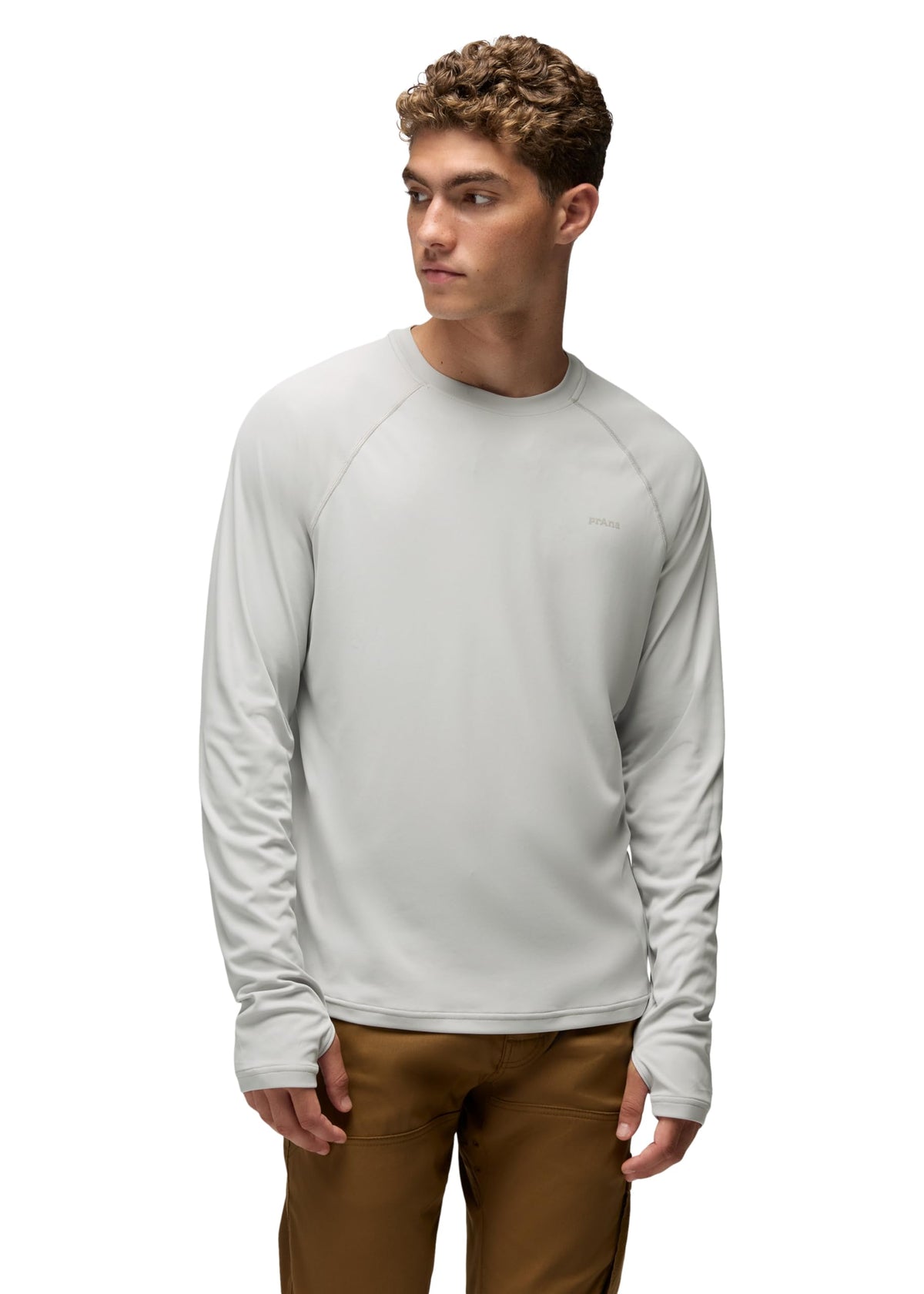 prAna Mens Sol Shade Long Sleeve Crew, River Rock, Small