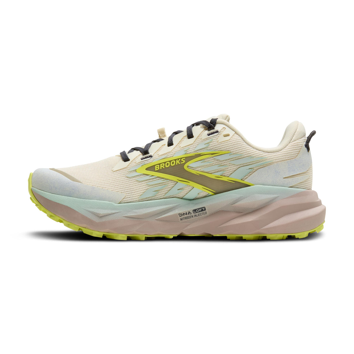 Brooks Women’s Cascadia 19 Mountain Trail Running Shoe - Coconut/Misty Blue/Ebony - 9.5 Medium