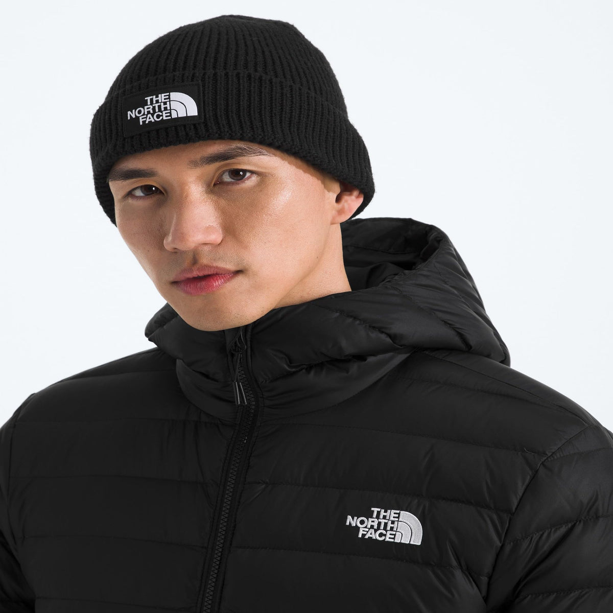 THE NORTH FACE TNF Logo Box Cuffed Beanie, TNF Black, OS