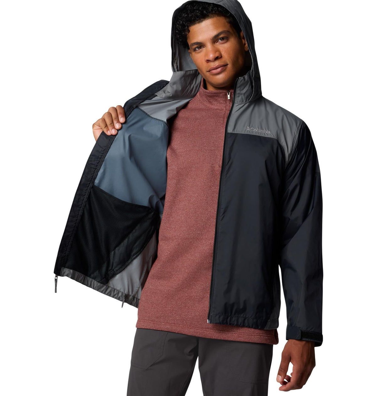 Columbia Men's Glennaker Lake II Rain Jacket, Black/City Grey, Medium