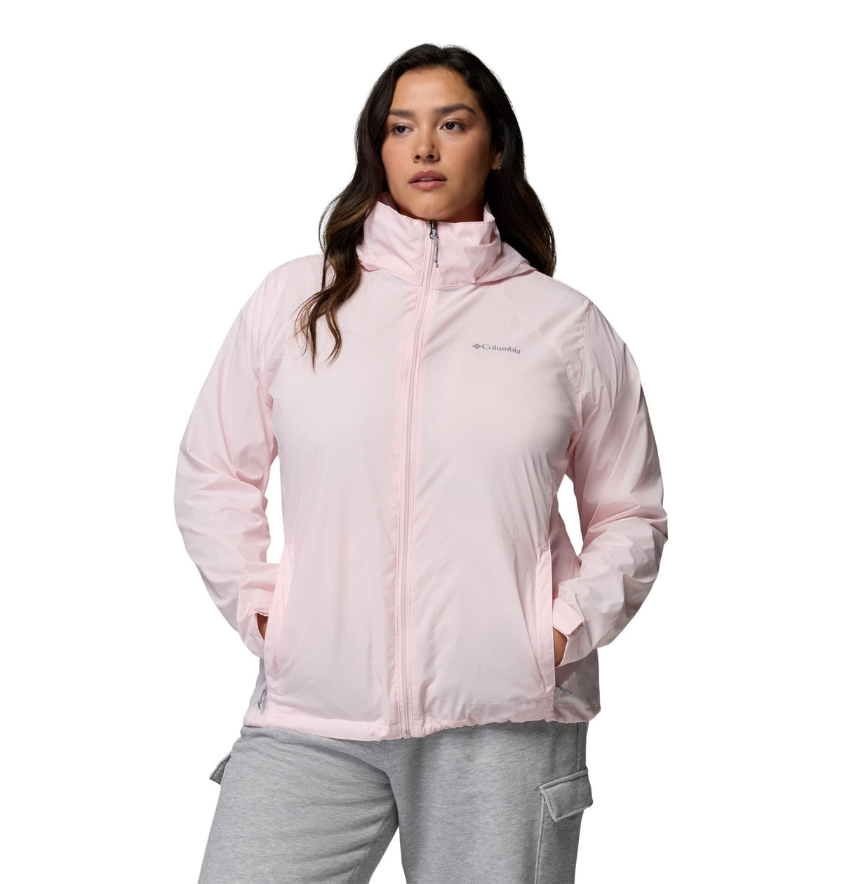 Columbia Women's Switchback IV Rain Jacket, Powder Pink, Medium