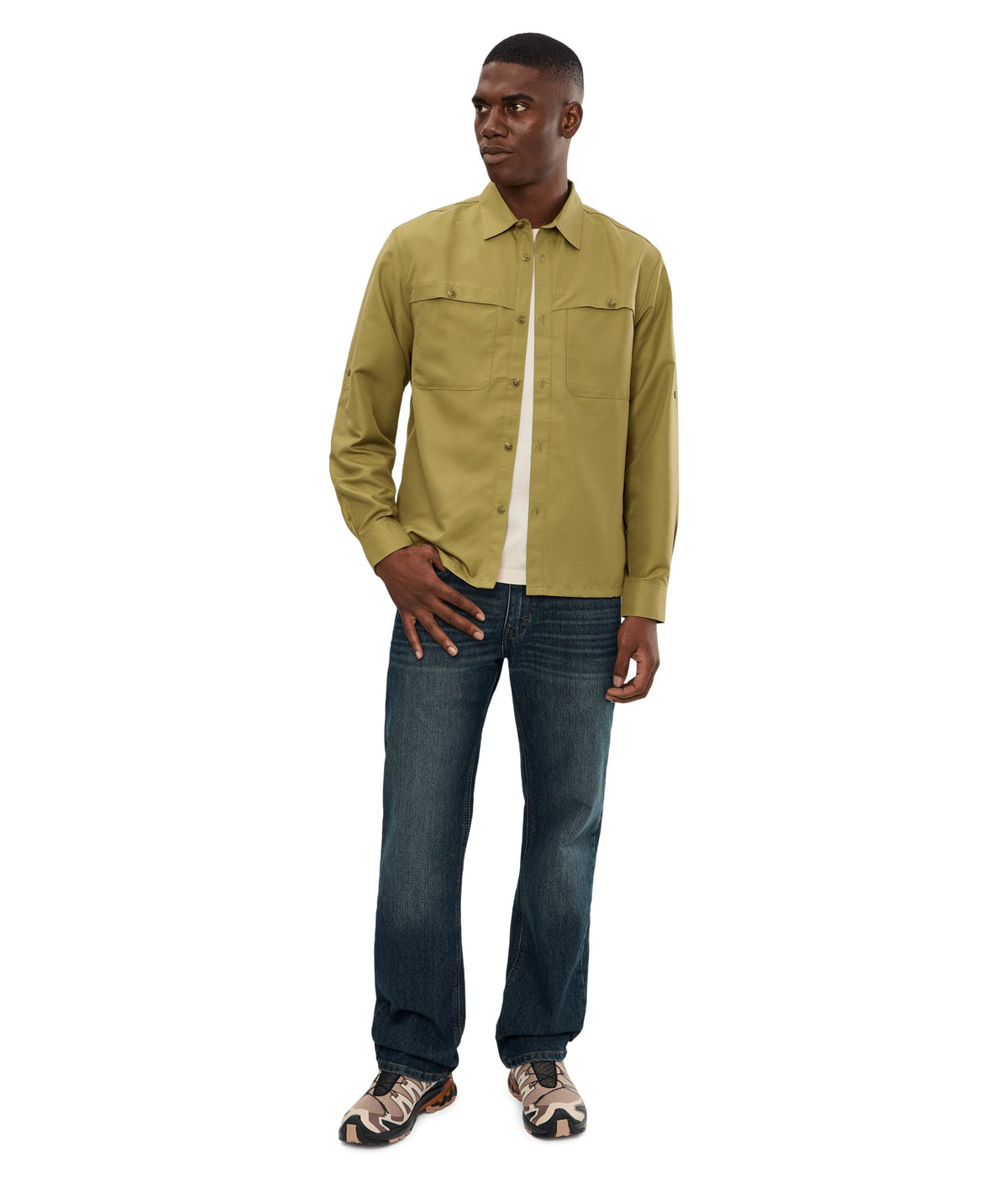 Mountain Hardwear Mens Sun Drift™ Cooling Long Sleeve Shirt Grassland Medium
