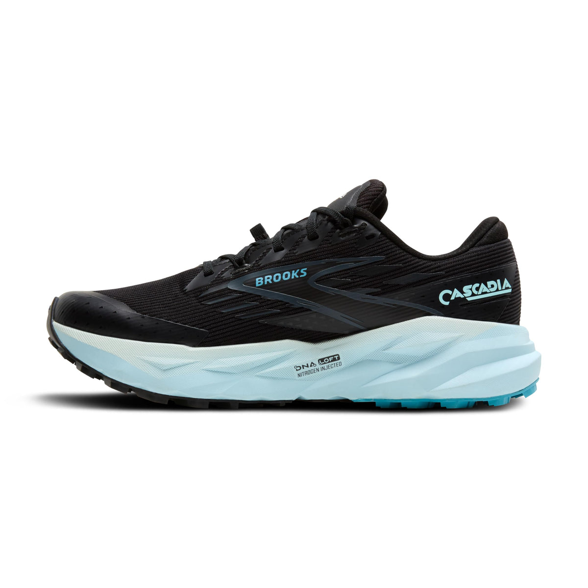 Brooks Women’s Cascadia 19 GTX Waterproof Mountain Trail Running Shoe - Black/Ebony/Blue Flower - 8 Medium