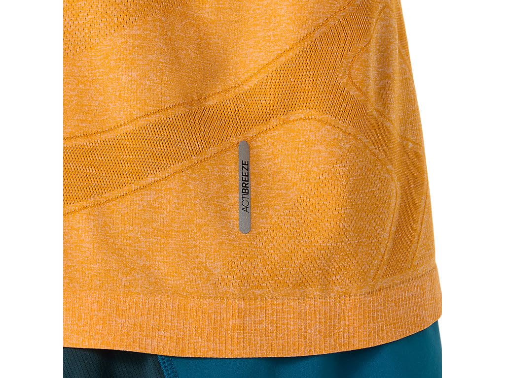 ASICS Men's Road Seamless Long Sleeve TOP Running Apparel, M, YAMABUKI