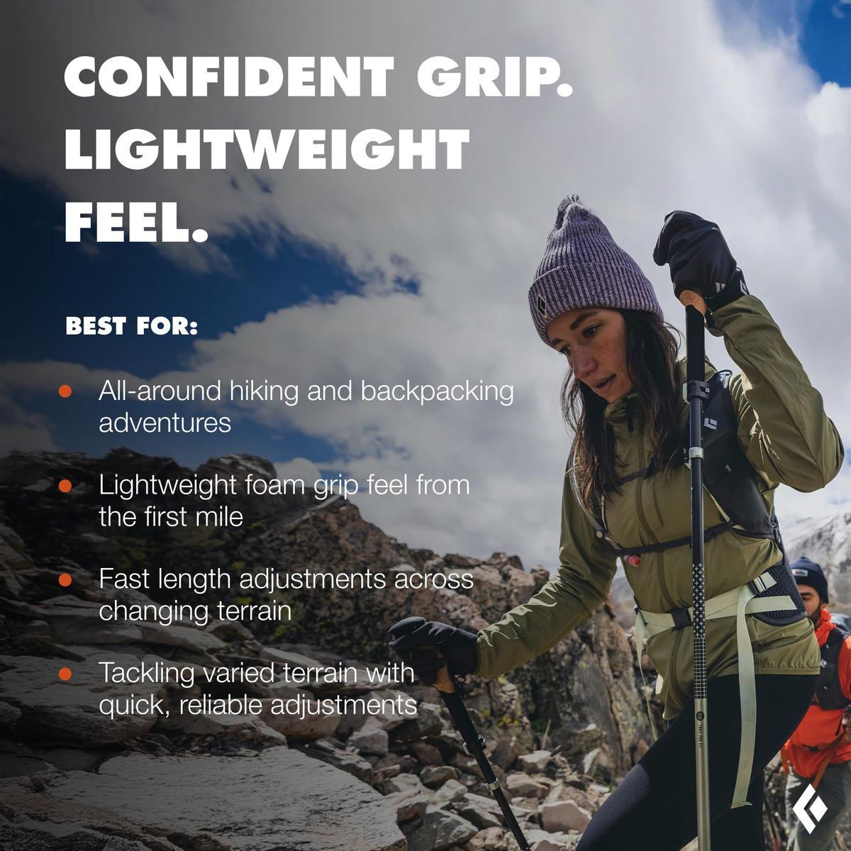 BLACK DIAMOND Trail Trekking Poles Aluminum (Pair), Picante