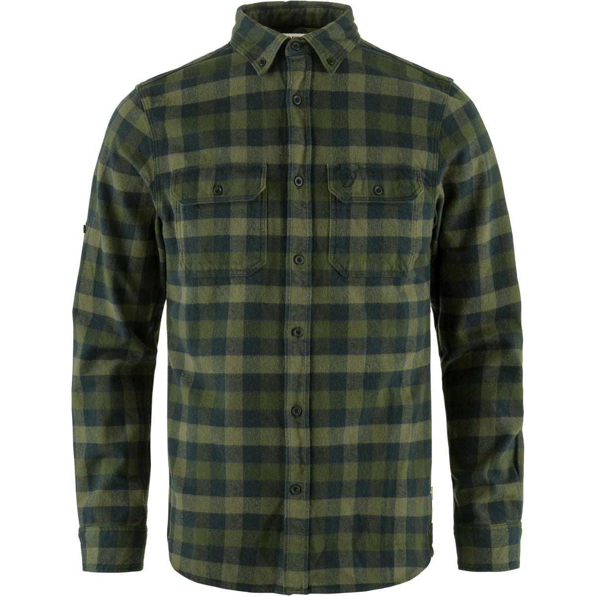Fjallraven Skog Slim Shirt Men's Long Sleeve Flannel, Deep Forest/Laurel Green, S